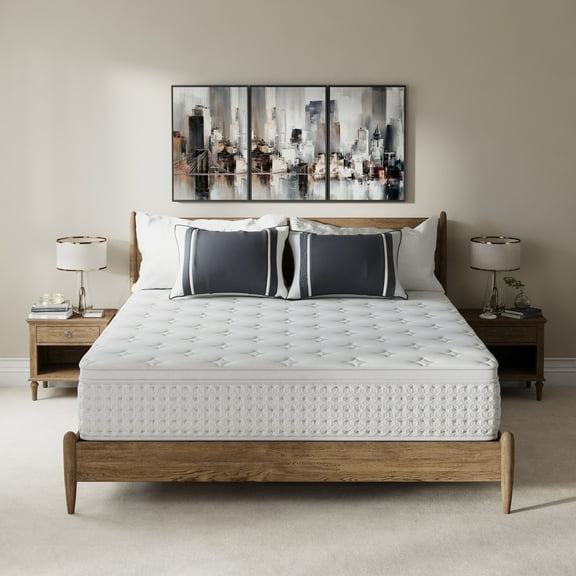 White 14 inch King Size Hybrid Mattress in a Box, Memory Foam & Individually Wrapped Coil, Support, Breathable, Pressure relief- 120 Night Trial