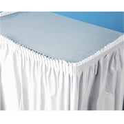White 14' x 29" Plastic Tableskirt
