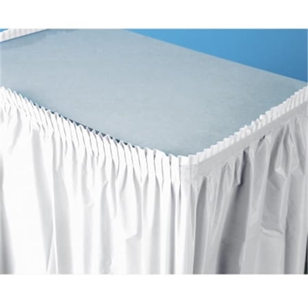 White 14' x 29" Plastic Tableskirt