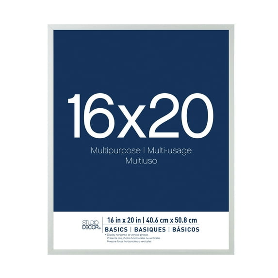 Studio Decor White 16" x 20" Multipurpose Frames by Basics - Large Poster & Photo Frame Set with Wall Mount, Horizontal or Vertical Display, Plastic/MDF/Glass, 12 Pack