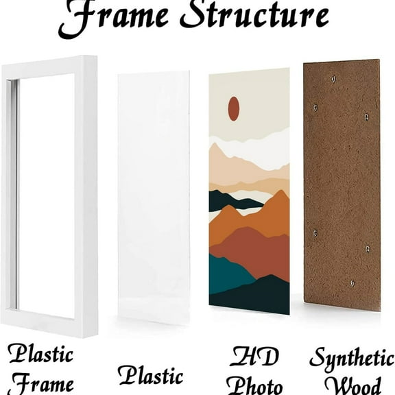 White 16x20 Picture Frame Set of 3, High Transparent Frame for 16 By 20 Photo Collage Canvas Poster Size Wall Mount and Tabletop Horizontally Vertically (White, 16 x 20 inches)