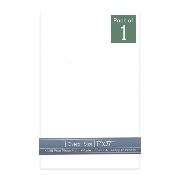 White 17x27 Uncut Art Mat Board - No Opening - 1 Mat