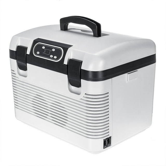White 19 Liter Compact Portable Cooler Warmer Mini Fridge for Bedroom, Office, Dorm, Car - Great for Camping, Picnic