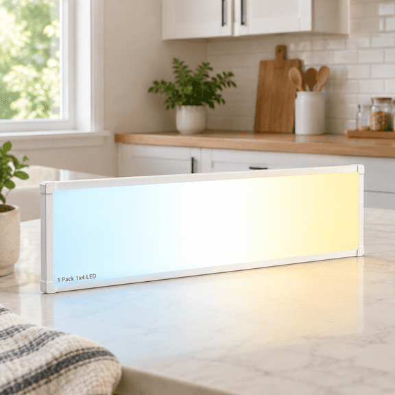 White 1x4ft-1P LED Flat Panel Flush Mount Light, 6500lm Ultra-Bright