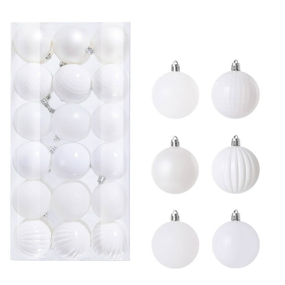 White 2.36" Small Christmas Balls Christmas Tree Decoration Ornaments Shatterproof Hanging Balls for Birthday Halloween Holiday Wedding Decorations Set of 36pcs
