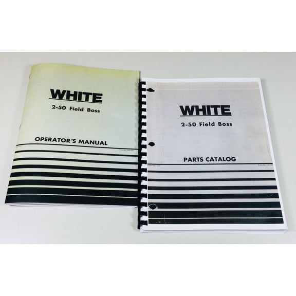 White 2-50 Field Boss Tractor Operators Owners Manual Parts Catalog Set