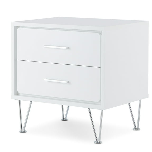 White 2 Accent Table With Stable Hairpin Metal Legs Contemporary Console For Hallway Decor