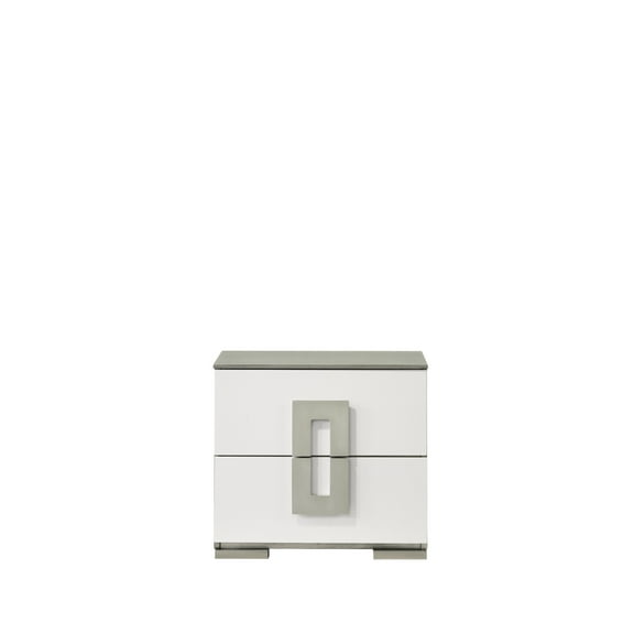 White 2 Bedside Cabinet - Modern Style & Practicality Contemporary Nightstand In 2 Drawers For Bedroom Essentials