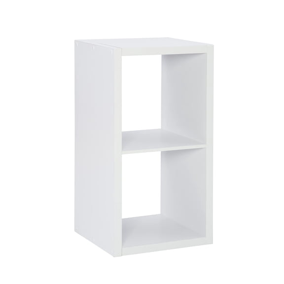 White 2 Cube Storage Unit With Two Open Compartments For Office Or Bedroom