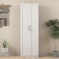 thumbnail image 1 of White 2-Door 3-Partition Wardrobe / Durable Frame and Easy - to - Clean Finish, 1 of 5