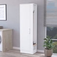 thumbnail image 1 of White 2-Door 6-Shelf Tall Storage Cabinet | Provide Space for Cleaning Goods and Brooms | Built with MDF | Adapt to Slim Spaces, 1 of 3
