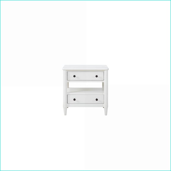 White 2-Drawer Nightstand with Felt & Cedar Lined Storage