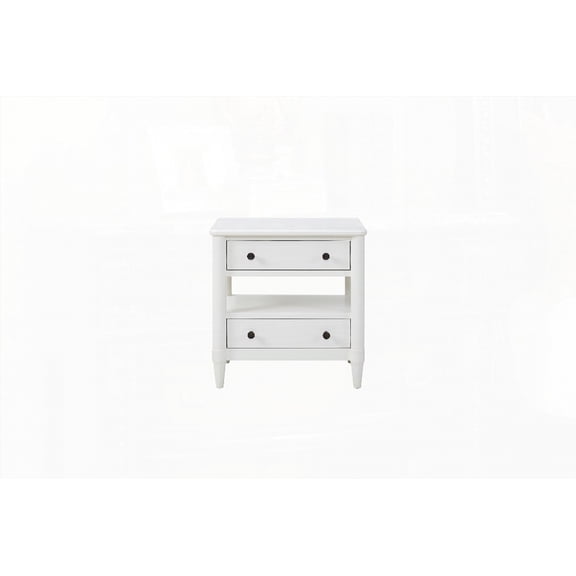 White 2-Drawer Nightstand with Felt & Cedar Lining