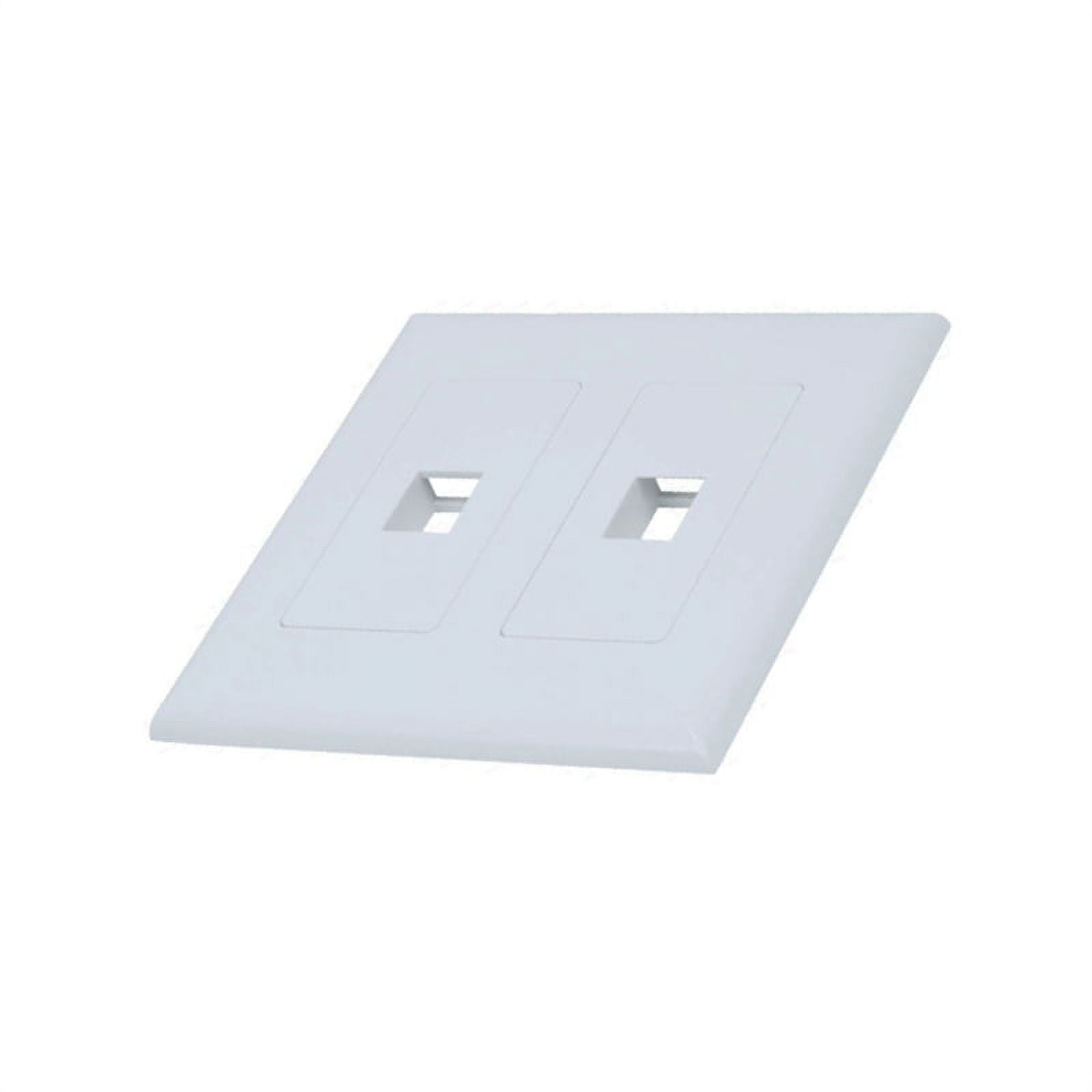 White 2Gang Screwless Decora Wall Plate Cover with 1Port Keystone Jack Insert