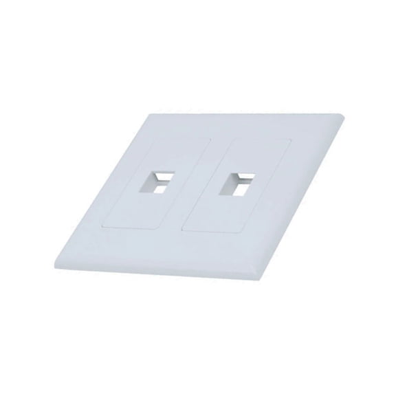 White 2-Gang Screwless Decora Wall Plate Cover with 1-Port Keystone Jack Insert