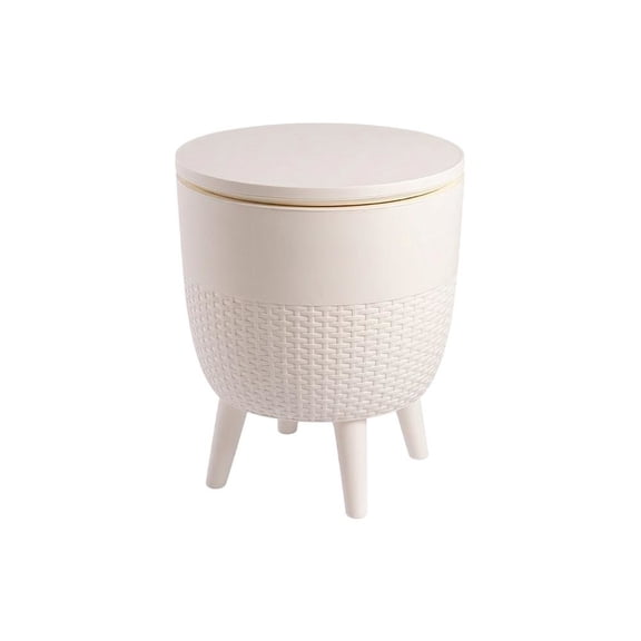 White 2-In-1 Side Table, Cooler, Multi-Use Design, Indoor Or Outdoor Use