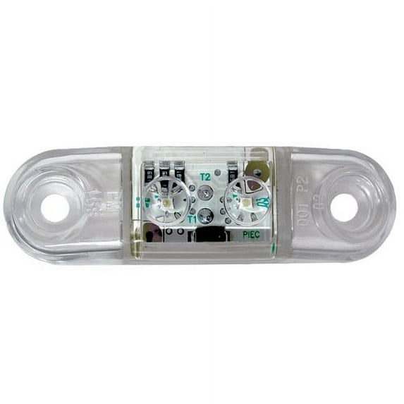 White 2 LED 2.5" Boat RV Camper Accent Courtesy Light / Clear Lens / Gasket