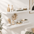 White 2-Pack Deep Floating Shelves 12D x 36L Wall Mounted Storage for ...