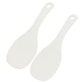 thumbnail image 1 of White 2 Pcs 7.8" Length Texture Plastic Rice Paddle Spoon Scoop, 1 of 2