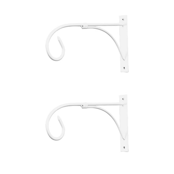 White 2 Pcs Flower Basket Hanger Flowerpot Holder Bonsai Hanging Hook Iron Coat