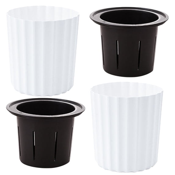 CIMAXIC White Plastic Self Watering Pots for Home Decor and Indoor Use 2Pcs