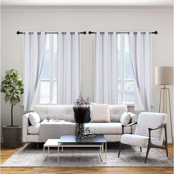 White 2-Piece Adam 100% Blackout Grommet-Top Curtain for large Window Door Room Décor 95" L