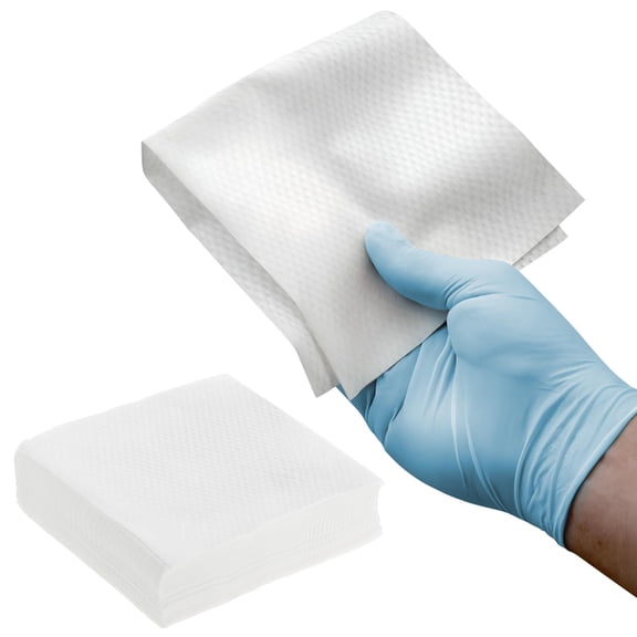 White 2-Ply 100% Polyester Cleanroom Wipes, 12 x 12 Inches. Pack of 500 Non-Scratch Lint Free Wipes for Cleaning. Quilt-Clean Highly Absorbent Cleaning Wipes for Solvents