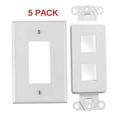 thumbnail image 1 of White 2 Port Decora Keystone Snap-in Jack Modular Wall Insert Cover Plate (5/pk), 1 of 1