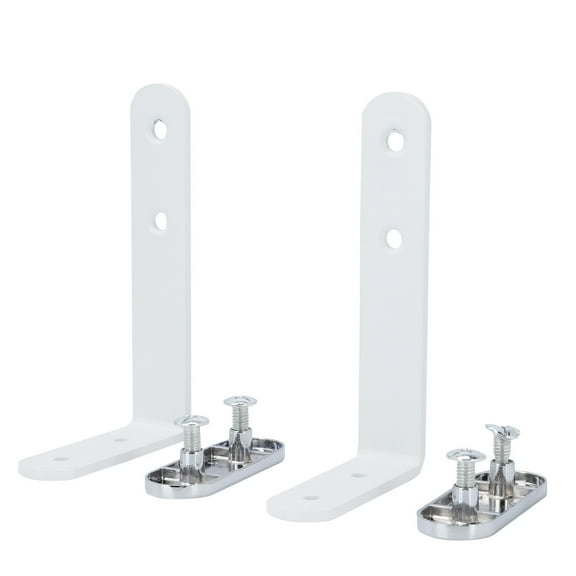 Ifundom White L-Shaped Metal Right Angle Brackets for Screen Mounting, 2 Sets Support Hardware