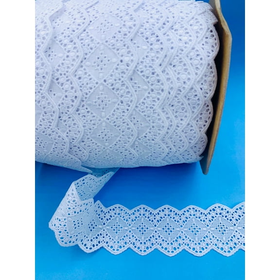 White 2" Swiss Eyelet Galloon