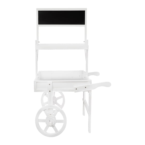 White 2-Tier Fir Wood Flower Display Stand, 22.05LBS Load, Rural Style for Home Flower Shop