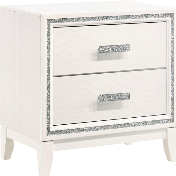 White 2-drawer with safety stop - Ample storage in bedroom - Bedroom decor - Convenient and safe use