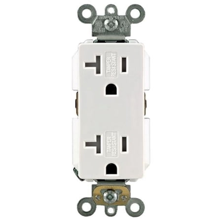 White 20 Amp Decora Plus Duplex Receptacle