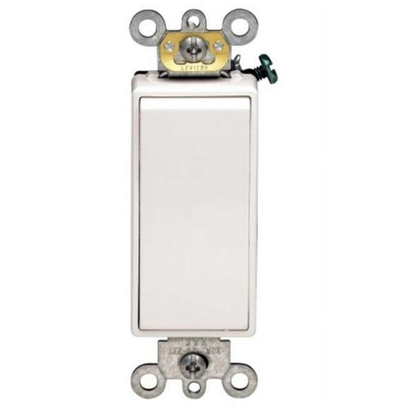 White 20 Amp Decora Plus Rocker AC Quiet Switch