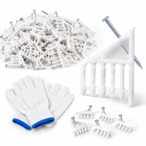 White 200 Pack Multi-Cable Staples Electrical Wire Stackers for Wiring Projects