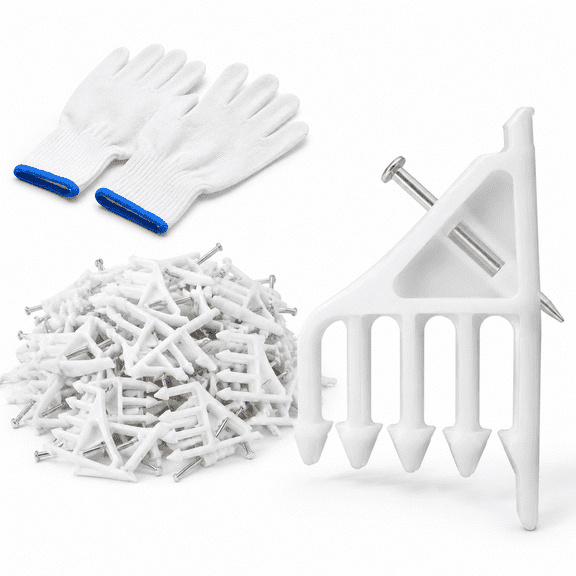 White 200 Pack Multi-Cable Staples Electrical Wire Stackers for Wiring Projects