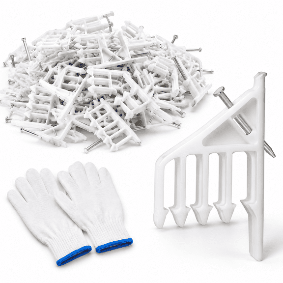 White 200 Pack Multi-Cable Steel Staples for Electrical Wire Management