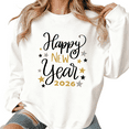 thumbnail image 1 of 2026 New Year Print Sweatshirt Graphic Sweatshirt White S-3XL Celebration Tops Round-neck pure cotton sweatshirt, 1 of 5