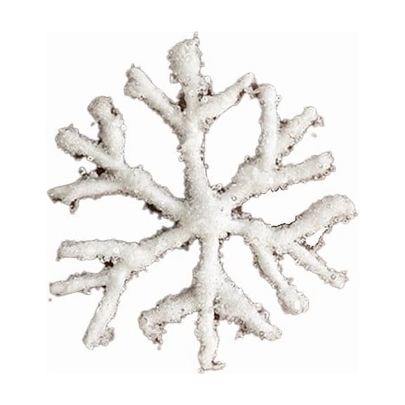 White 20CM Plastic Snowflake String, Sequin 3D Sticker Foam Ornament, Christmas Decoration
