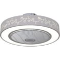 thumbnail image 1 of White 22" Ceiling Fan with Light, Modern Low Profile Fan with Remote & Smart APP Control 3 Colors 6 Speeds Semi Flush Mount Round Invisible LED Fan Chandelier for Bedroom Living Room, 1 of 9