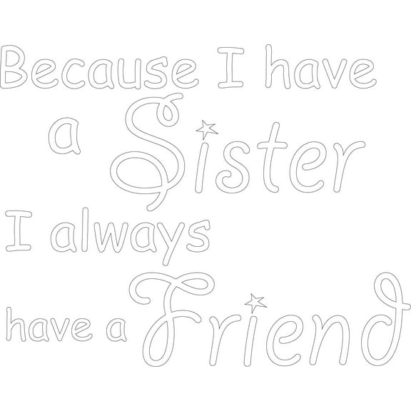 White 22" x17" Decaltor Sisters Friends Kid Room Sports DecorQuotes Sayings Words Art Decor Lettering Vinyl Wall Art Inspirational Uplifting