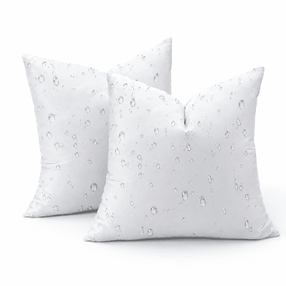 White 22x22 Inch (Pack of 2) Synthetic Down Waterproof Decorative Throw Pillow