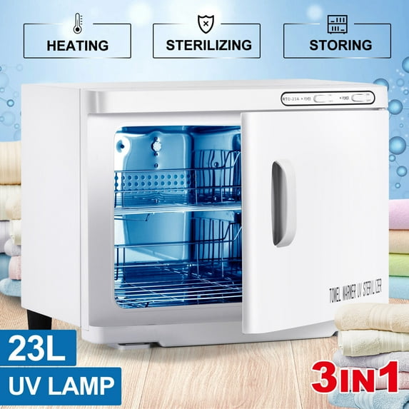 White 23L Hot Towel Warmer Cabinet Facial Skin Care Hair Barber Esthetician Salon Beauty Spa Tattoo Equipment