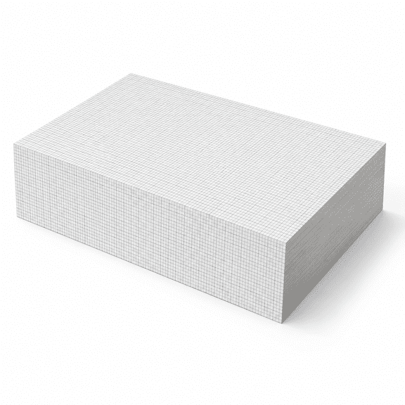 White 24" x 48" Graph Paper Pad, 25 Sheets for Drafting, Design, and Technical Work