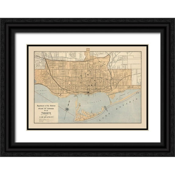 White 24x18 Black Ornate Wood Framed with Double Matting Museum Art Print Titled - Toronto Canada - White 1906