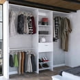thumbnail image 1 of White 250 Closet For Bedroom - 5 Open Shelves, 1 Drawer, 3 Metal Rods Modern Decor In White, Graceful Vibe, 1 of 3
