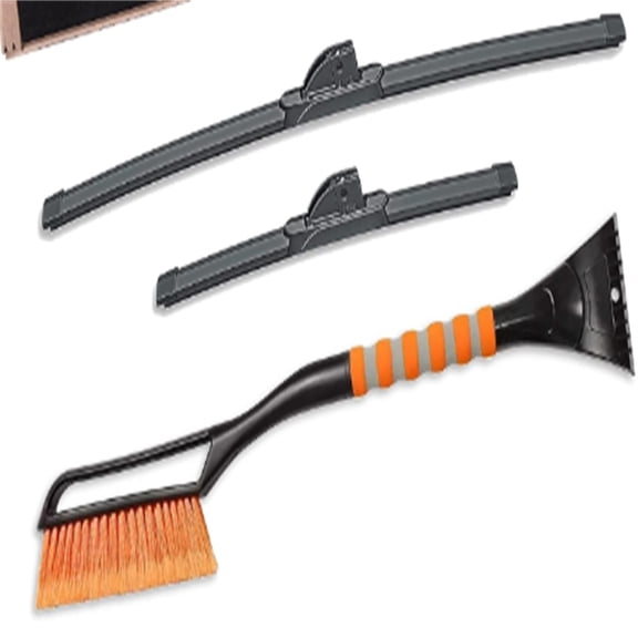 White 26" + 16" Extreme Weather Premium Winter Automotive Replacement Windshield Wiper Blades (Set of 2), Passenger and Driver Side All-Weather Beam Wiper Blades with Ice Scraper