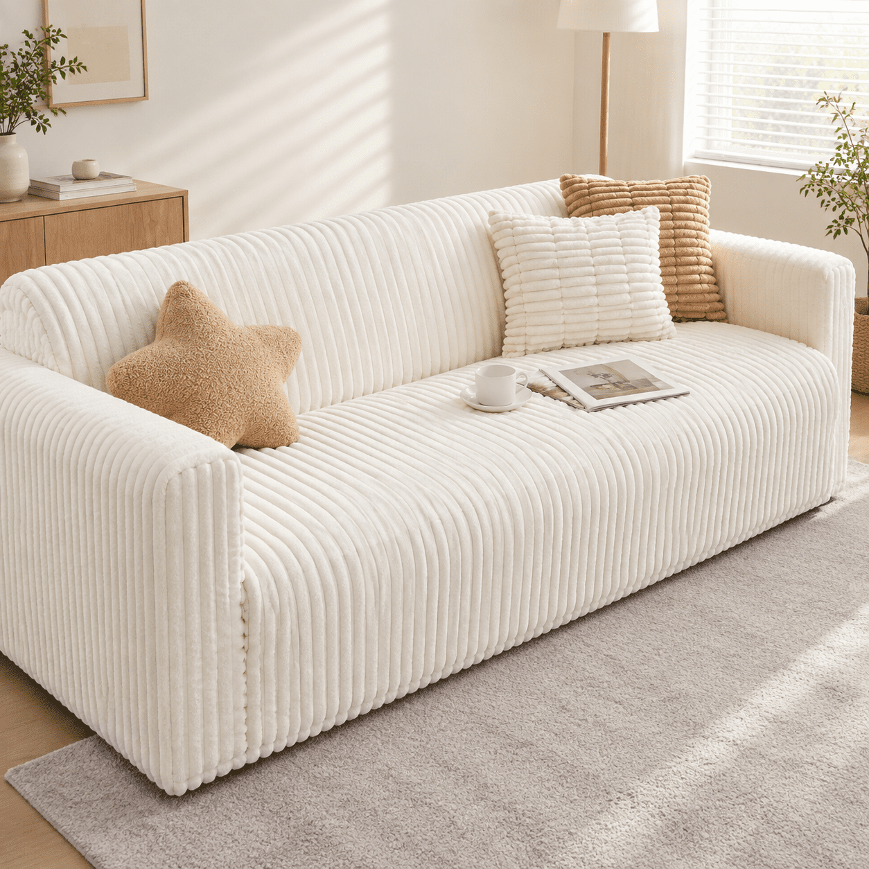 White 27.6X70.9 Non-Slip Pet Friendly Washable Couch Cover Sofa ...