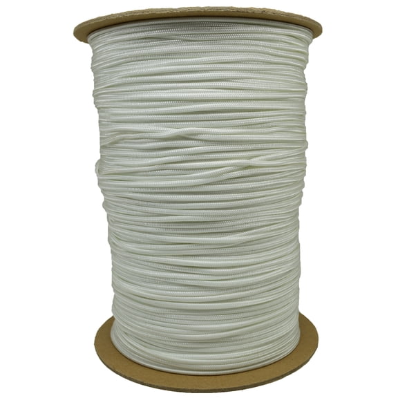 White 275 Cord 5 Strand Paracord - 1000 Foot Spool