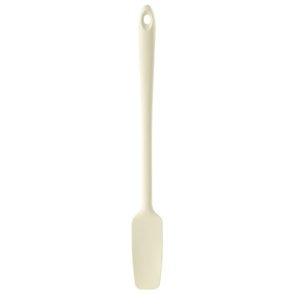 White 28cm Silicone Long-Handle Scraper, Soft-Edge Jar Spreader for Butter & Frosting, Cake Decorating Tool